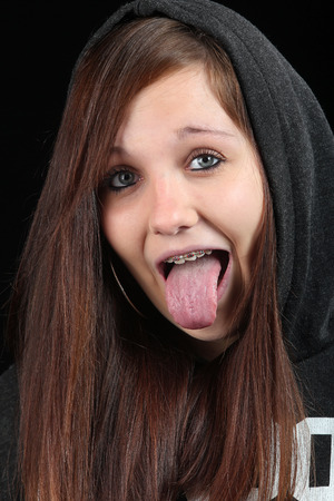 Stick out tongueの写真素材