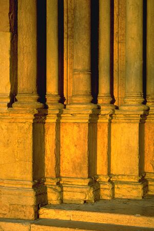 Pillars in the evening lightの写真素材