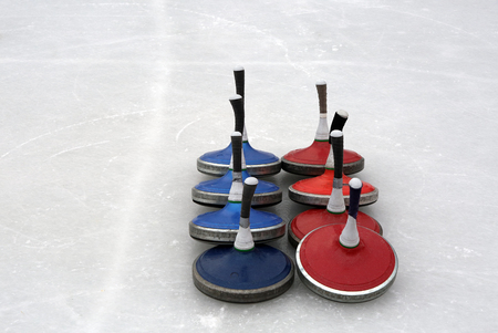 curling sticks for winter sportの写真素材