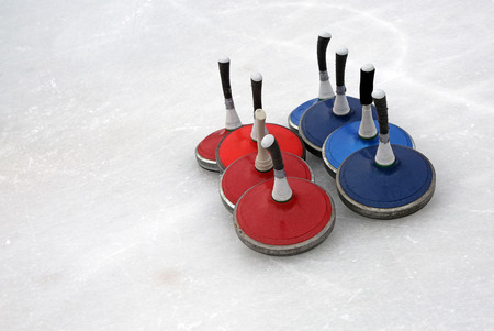 curling sticks for winter sportの写真素材