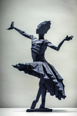 dancer as an origami figure, generated by artificial intelligenceの素材