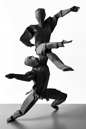 dancer as an origami figure, generated by artificial intelligenceの素材