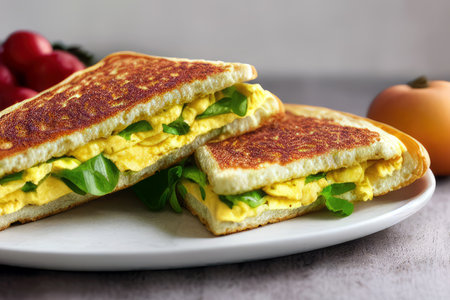 sandwich with omelette, generated by artificial intelligenceの素材