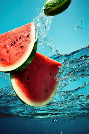 watermelon, generated by artificial intelligenceの素材