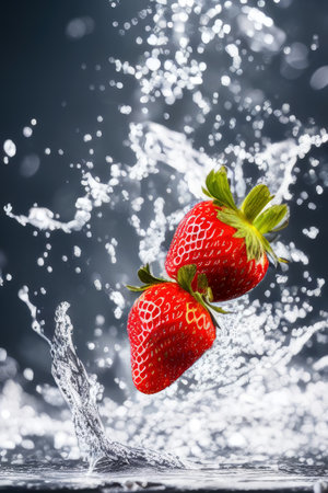 strawberry, generated by artificial intelligenceの素材