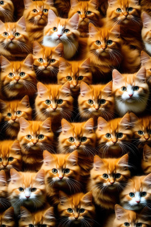 many cute cats, generated by artificial intelligenceの素材