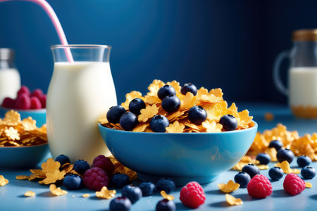 cornflakes, generated by artificial intelligenceの素材