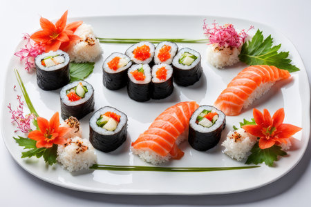 sushi, generated by artificial intelligenceの素材