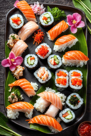 sushi, generated by artificial intelligenceの素材