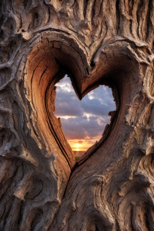 carved heart, generated by artificial intelligenceの素材