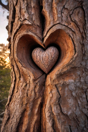 carved heart, generated by artificial intelligenceの素材