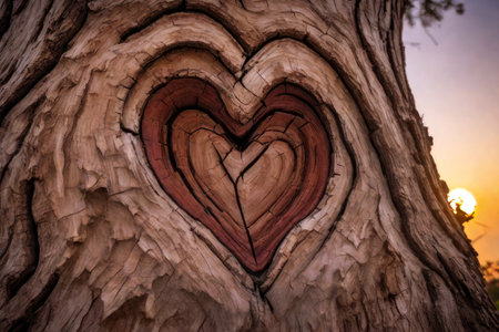 carved heart, generated by artificial intelligenceの素材