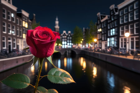 red rose, generated by artificial intelligenceの素材