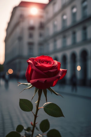red rose, generated by artificial intelligenceの素材