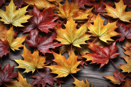 autumn colored maple leaves, generated by artificial intelligenceの素材
