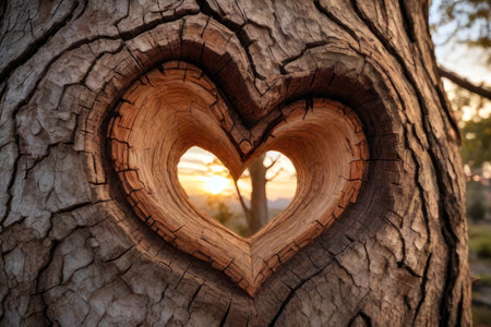 carved heart, generated by artificial intelligenceの素材