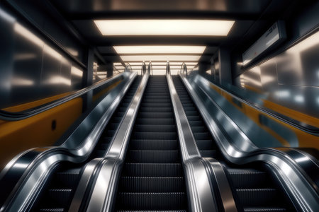 escalator, generated by artificial intelligenceの素材