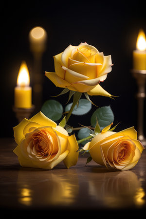 yellow rose, generated by artificial intelligenceの素材