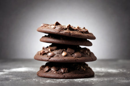 chocolate cookies, generated by artificial intelligenceの素材