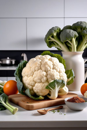cauliflower, generated by artificial intelligenceの素材