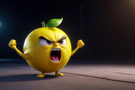 lemon face, generated by artificial intelligenceの素材