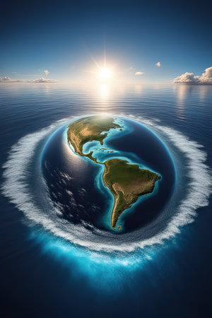 Symbolic image of the environmental crisis, generated by artificial intelligenceの素材