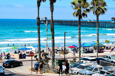 San Diego beach in California, USAの写真素材