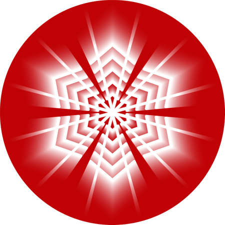 Glowing snowflake isolated on colored background. Vector illustration created using the Blend Tool.のイラスト素材