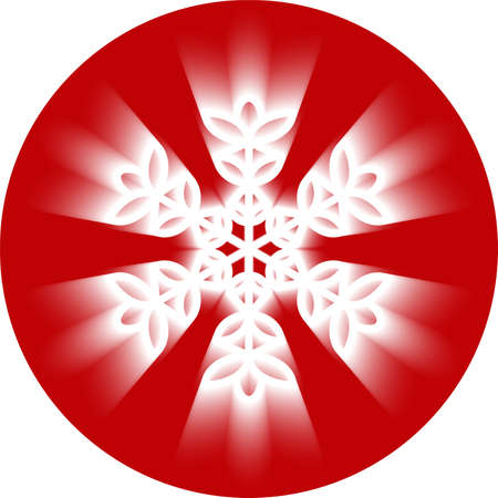 Glowing snowflake isolated on colored background. Vector illustration created using the Blend Tool.のイラスト素材
