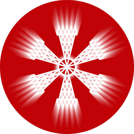 Glowing snowflake isolated on colored background. Vector illustration created using the Blend Tool.のイラスト素材