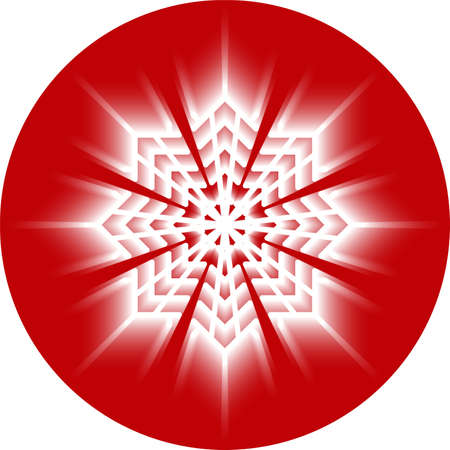 Glowing snowflake isolated on colored background. Vector illustration created using the Blend Tool.のイラスト素材