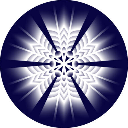 Glowing snowflake isolated on colored background. Vector illustration created using the Blend Tool.のイラスト素材