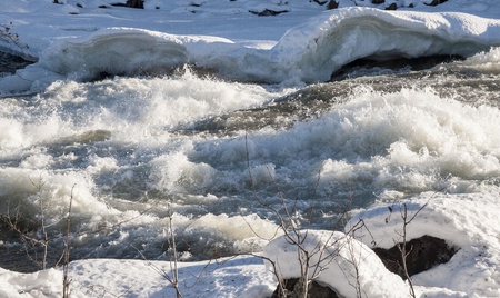 Waterfall Storforsen in the north of Swedenの写真素材