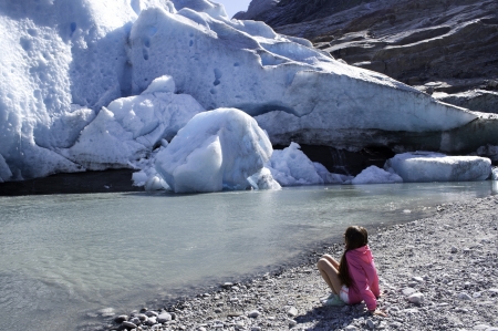 The glacier Svartaisen in Norwayの写真素材