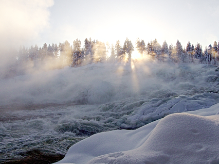 Waterfall Storforsenの写真素材