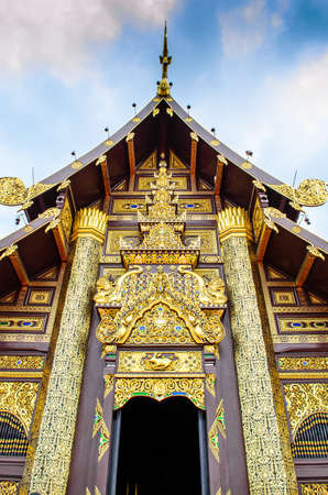 Ornate entrance to templeの写真素材