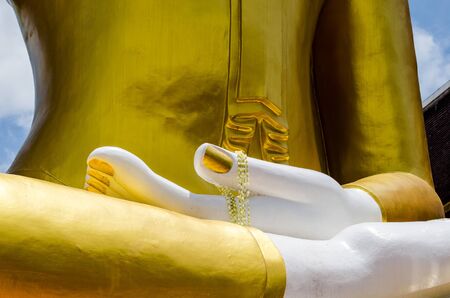 Close up of Buddha's hand on Big Buddhaの写真素材