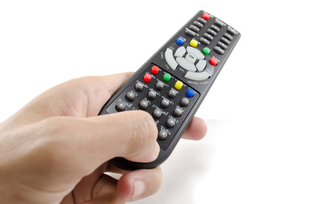 Operating a TV remote control with thumb