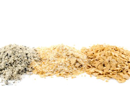 Variety of three different cereal for breakfastの写真素材