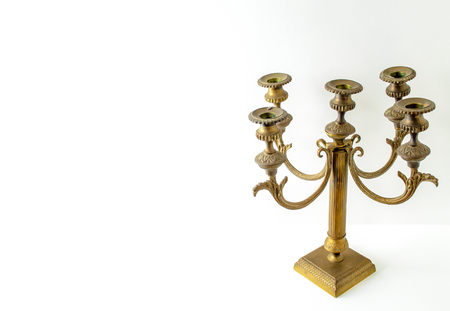Gilded candelabra for use with five candlesの写真素材