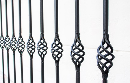 Ornamental railings used at front of houseの写真素材