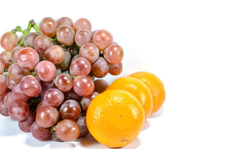 Group of fresh fruits on white background