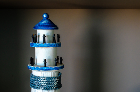 Miniature lighthouse used for display and decorationの写真素材