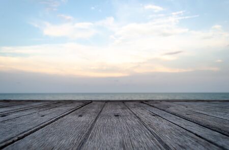 Viewing the sunrise at the beach in Hua Hinの写真素材