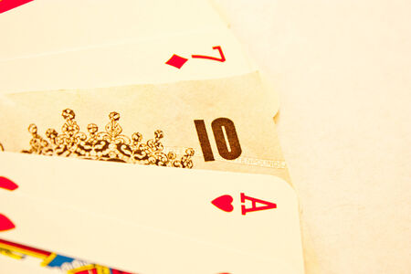 A set of gambling cards isolated on white backgroundの写真素材