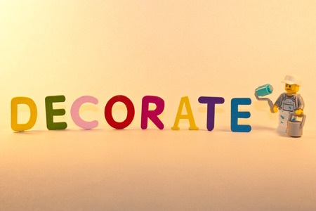 Colorful letters that spell the word - decorateの写真素材
