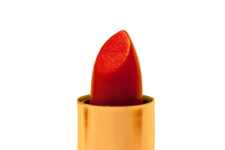 Close up on the tip of a red lipstickの写真素材