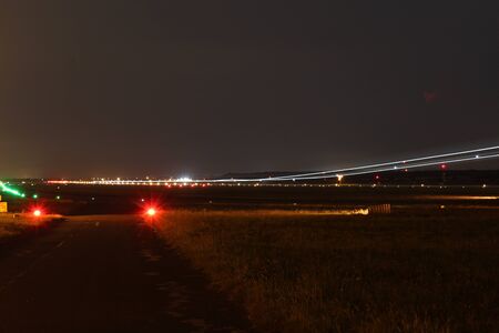 Airport Night Landingの写真素材