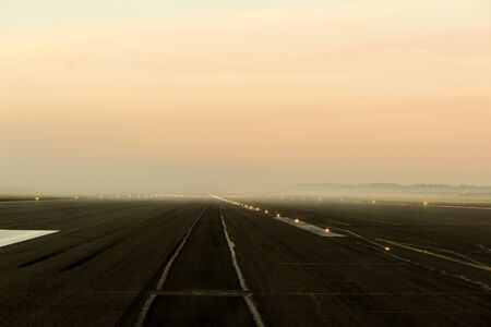 Airport Runway MIstの写真素材