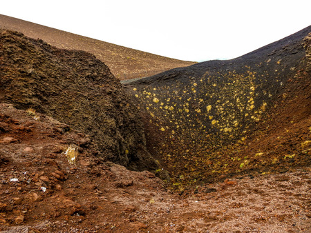 A view of one of the World's most active Volcanoes, Mount Etna, which is located in Sicily in Italy.の写真素材